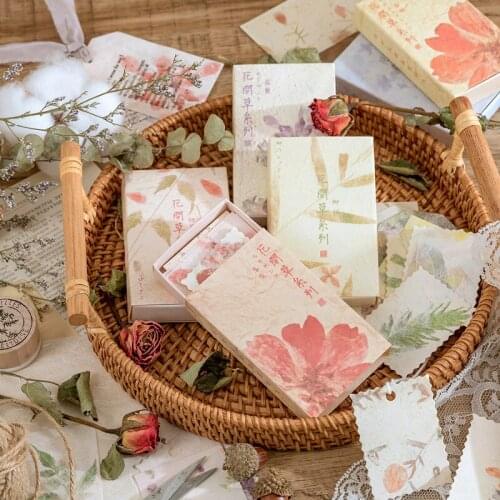 Matchbox Art Flowers Grass Fresh Pastoral DIY Hand Account Decoration Paper Material