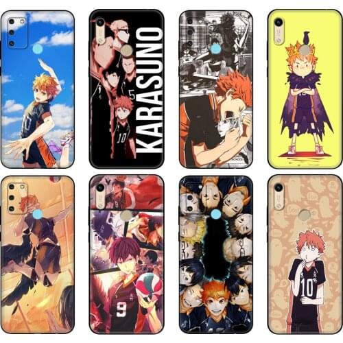 Black tpu Case For Huawei Honor 8a 8s Prime 9 Lite honor 9A 9C 9X Premium 9x Pro 9S Case Cover Haikyuu Hinata Anime Volleyball