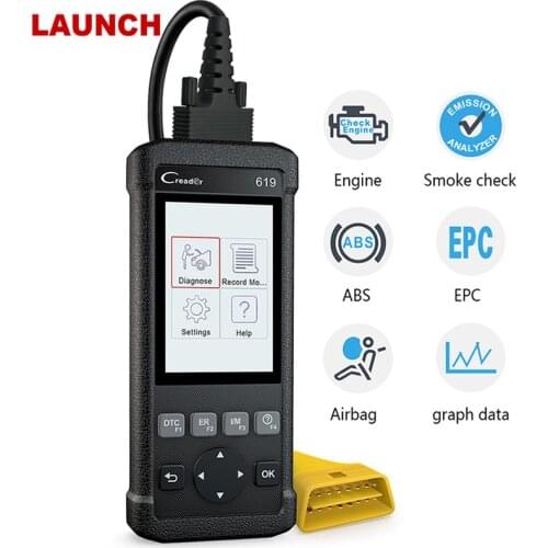 Launch X431 Creader CR619 ABS SRS Airbag O2 Sensor Monitoring Scanner ODB2 Car Diangostic Tool