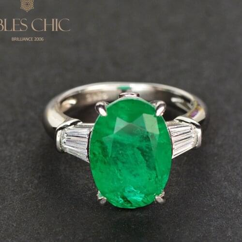 Solitaire Emerald Oval Lab Gemstone Statement Ring 925 Sterling Silver Large 5A Zircon Bridal Wedding Cocktail Rings S2R1S2R0378