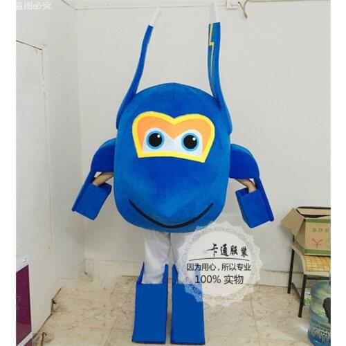 Super Wings Mascot Costume Cartoon Plane Airplane Dizzy Mira Jerome Mascot Costume Festival Fancy Cosplay Dress Adult Outfit