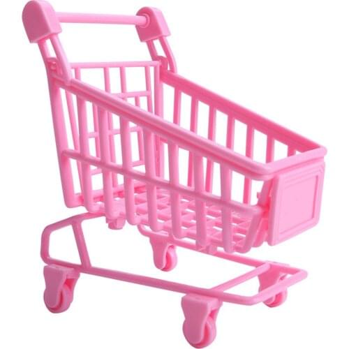 1/12 Dollhouse Mini Cute Supermarket Props Shopping Cart Miniature Landscape Children Toys Birthday Christmas New Year Gift
