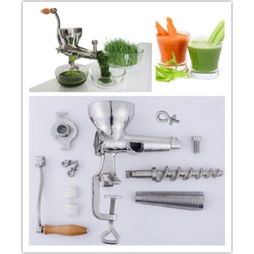 Multifunctional juicing machine manual stainless steel wheat grass lemon wheatgrass oranges slow screw juicer juice extractor