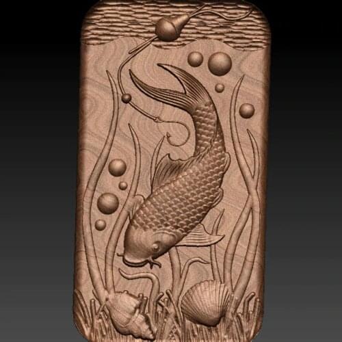3d STL Model for CNC Router Printer Laser Aspire Cut3d Artcam Bas Relief fish