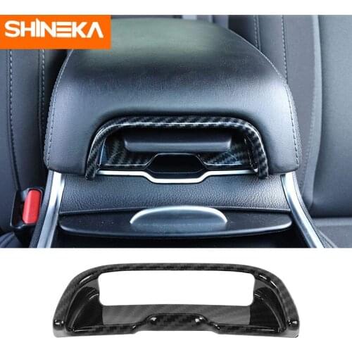 SHINEKA Interior Mouldings for Dodge Charger ABS Carbon Fiber Center Console Armrest Button Trim for Dodge Charger 2011-2019