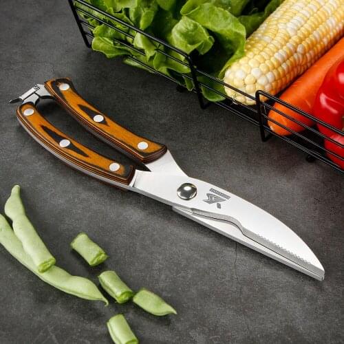 BIGSUNNY High Quality Strong Kitchen Shears Stainless Steel Poultry Fish Chicken Bone Scissors Kitchen Useful Tools