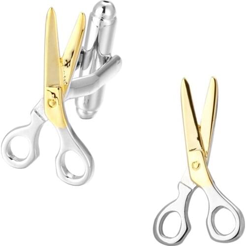 Mens fashion jewelry materials of high quality copper silvery gold scissors Cufflinks men French shirt cuff Cufflinks