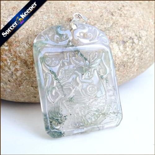 Real Hand-carved Fish Natural Agates Stone Lucky Amulet Pendant Beads Necklace For Women Men Fashion Charm Jewelry SS555