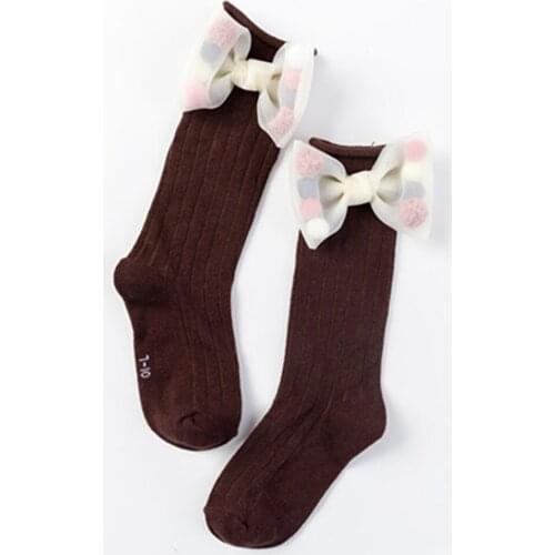 New Kids Socks Toddlers Girls Big Bow Knee High Long Soft Cotton Lace baby Socks Kids kniekousen Toddler Boot Socks Cartoon