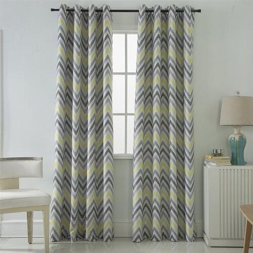Modern Stripe Window Curtains For Living Room Kids Bedroom Door Decor Yellow Brown Blackout Drapes Custom Made