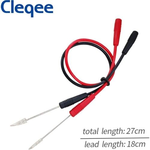 Cleqee P1046 0.7mm Sharp Puncture Needles Piercing Wires with 2mm Inner-spring Socket for Electronic Elactrical Testing
