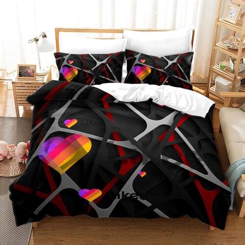 Likee Bedding Set Single Twin Full Queen King Size Lover Likee Bed Set Childrens Kid Bedroom Duvetcover Sets Heart-shaped 003