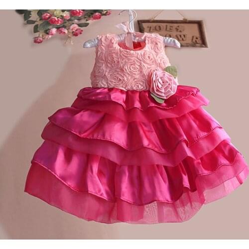 Amazing Flower Baby Girl Summer Dress Purple Red Big Bow Girls Party Dresses Kids Clothes For Halloween Birthday 9M-5T