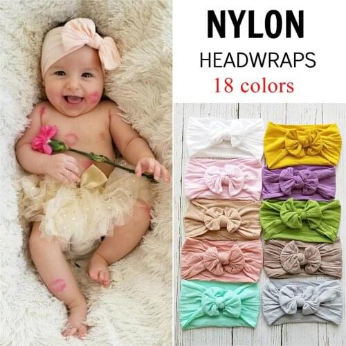 18 Colors Newborn Toddler Baby Headband Hairstyle Kids Girl Bow Headbands Girl Bow Knot Hair Accessories Baby Turban 0-7Y