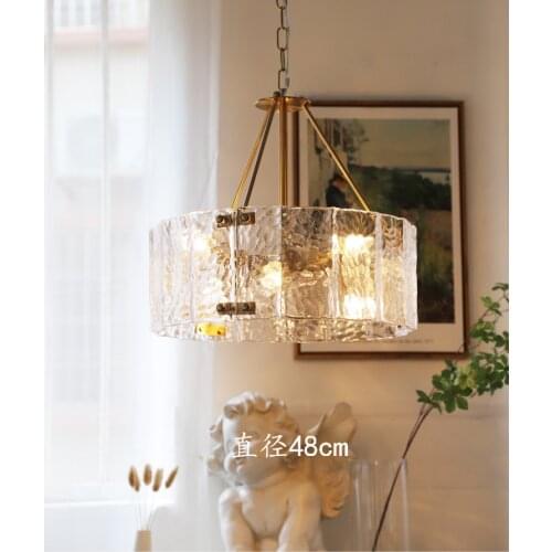 American light luxury chandelier post-modern living room dining room bedroom creative minimalist water ripple glass lamps