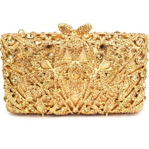 Luxury Evening Bag Ladies Party Clutch Bag Women Prom Purse Wedding Bride Bag Rectangle wallet gold/silver/green Crystal Bag