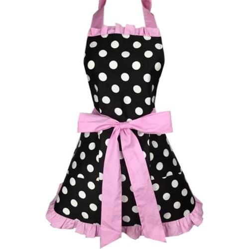 Lovely Sweetheart Kitchen Apron for Woman Girl Cotton Polka Dot Cooking Salon Pinafore Vintage Dress Christmas
