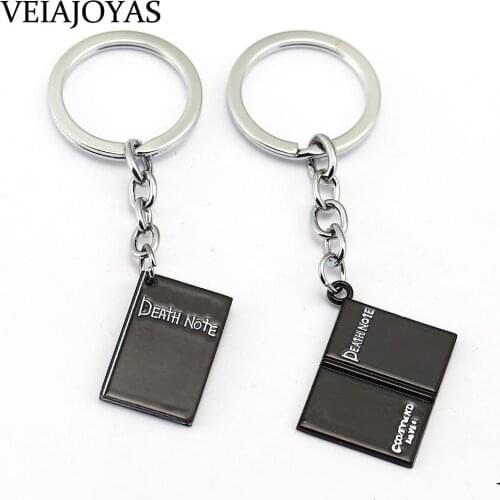 Death Note Keychain Cosplay Anime Alloy Key Chain Black Book Car Key Ring Chaveiro Mens Charms Jewelry Accessories Dropshipping
