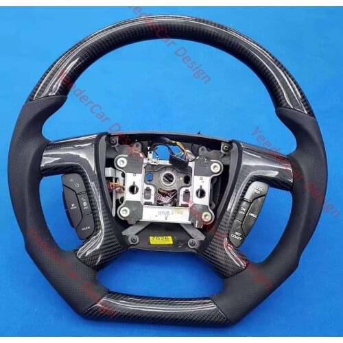 Cuatomized D-Shape Carbon Fiber Sports Steering Wheel Alcantara Leather compatible for Chevrolet Captiva 2011-2020