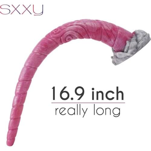 SXXY 43cm Long Anal Dildo with Sucker for Lesbian Gay Masturbator Unicorn Butt Plug Cock Screw Adults Erotic Toys Sex Shop