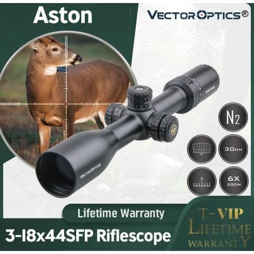 Vector Optics Aston 3-18x44 Tactical riflescope 90MOA Range HD Glass Sys MOA Reticle Take Lapua Magnum Recoil