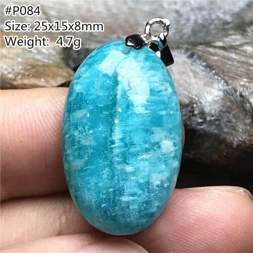 Top Natural Amazonite Crystal Pendant Jewelry For Woman Man Love Lucky Wealth Silver 25x15x8mm Beads Mozambique Oval Stone AAAAA