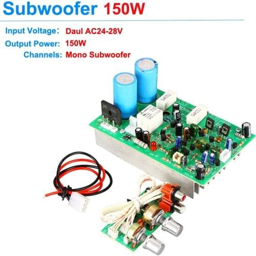 150W Subwoofer Amplifier High Power amplify BASS Amplifier for Subwoofer board Dual AC24-28V