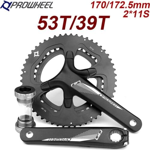 Prowheel 2*11S Road Bike Crankset 53T/39T Sprocket HOLLOWTECH 170mm 172.5mm Compatible with Shimano Bicycle Crank Suit