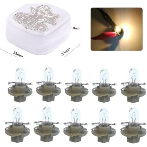 10Pcs T5 B8.4D 12V 1.5W car Instrument Light bulb 5mm B8.4 Yellow Bulbs Used forInstrument panel light - Brown