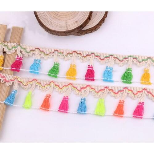 10yards Lace Trim Sewing Ribbon Sewing Tassel Fringe Cotton Ethnic Latin Dress Stage Garment Curtain Decorative Diy Craft