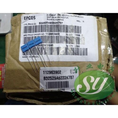 2019 hot sale 20PCS/50PCS EPCOS 0.0022uf/400v 2.2nf 2200pf 222 new thin film capacitors B32529A6222K free shipping
