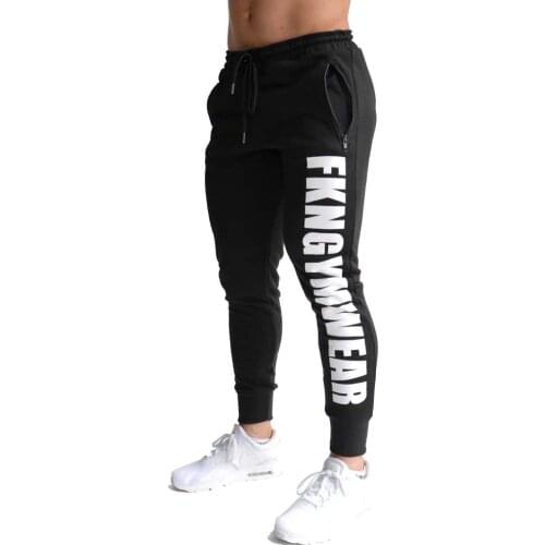 2019 Fashion Men Gyms Pants Joggers Fitness Casual Long Pants Men Workout Skinny Sweatpants Jogger Tracksuit Cotton Trousers