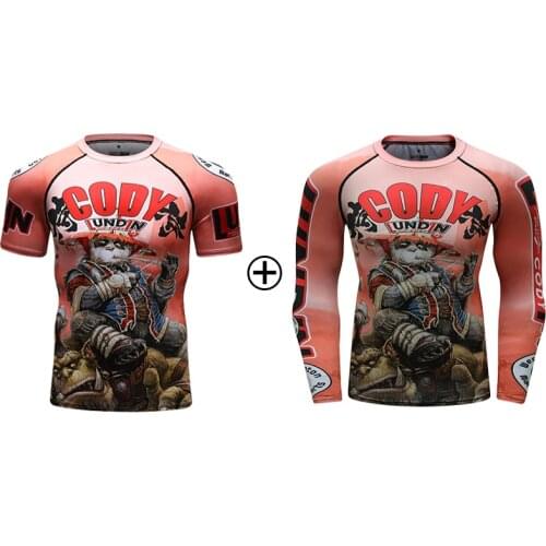 2021 Compression Gym Shirts Long And Short Sleeve Custom BJJ Rashguard MMA Sublimated Mens Rash Guard