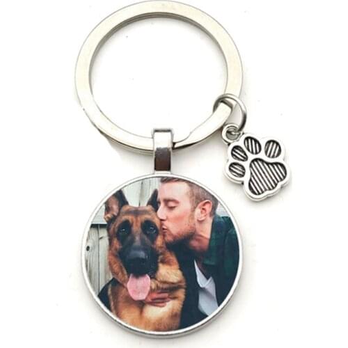 2021 Custom Diy Dog Photo Keychain I Love Dog Glass Crystal Pendant Keychain Car Key Men And Women Favorite Gift Souvenir