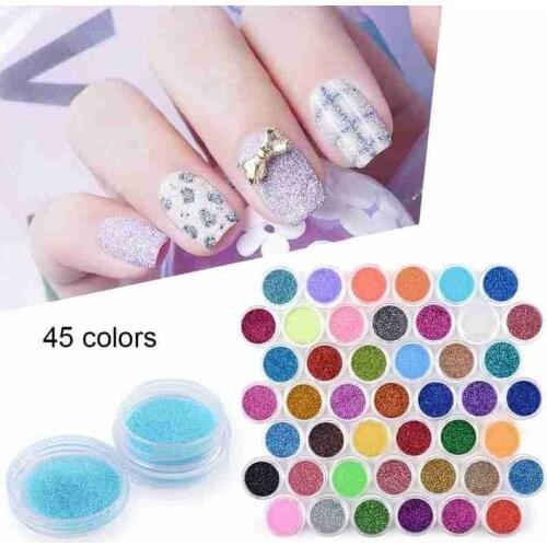 45 Colors Nail Glitter Powder Nail Art Make Up Body Glitter Shimmer Powder Decoration For Face Body Eye Shadow Cosmetic