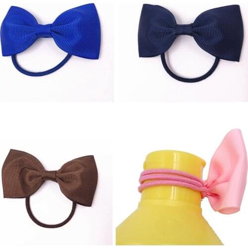 5pcs/lot 7.5*3.8 CM Fashion Handmade Grosgrain Ribbon Bowknot Elastic Toddler Hairband Infant Clothing Ornaments Photo Props