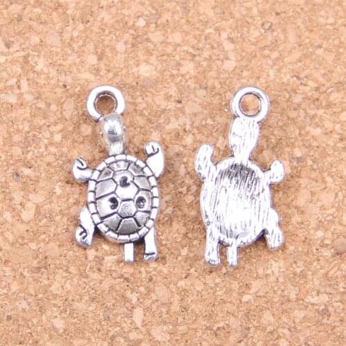 76pcs Charms tortoise turtle sea 22x11mm Antique Pendants,Vintage Tibetan Silver Jewelry,DIY for bracelet necklace