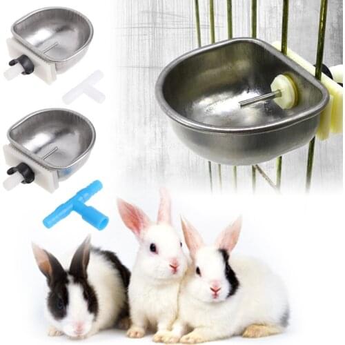 Rabbit Automatic Drinker Water Feeder Fix Bowl Stainless Steel T Joint Equipment C5AC