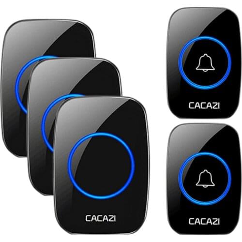 Wireless Waterproof Doorbell 300m Range US EU UK AU Plug Home Intelligent Door Bell Chime 1 2 Button 1 2 3 Receiver