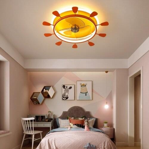 Children room bedroom wind fan light boys and girls sunflower fan light ultrathin electric lights