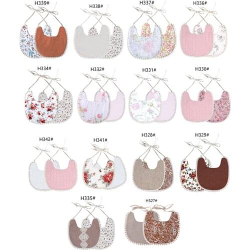 Baby Bib Infant Burp Cloths Toddler Cotton Bib Kid Floral Towel Dinner Feeding Double-deck Cute Girl Bibs