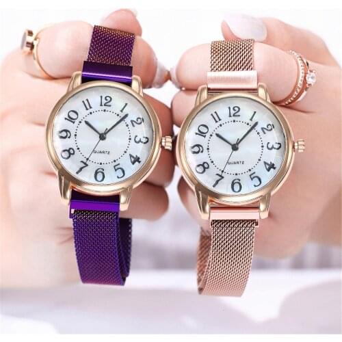 Women Arabic Numbers Watches Luxury Ladies Classic Quartz Analog Watches Relogio Feminino