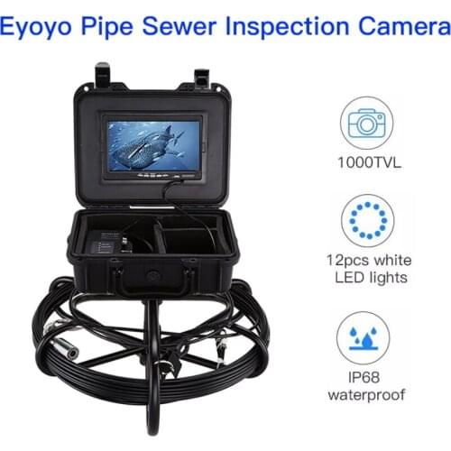 Eyoyo 7 inch LCD Pipeline Endoscope Inspection Camera 30M Underwater Industrial Pipe Sewer Drain Wall Video Plumbing System Cam