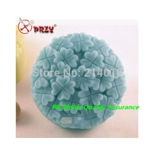 Soap Mold Fondant Cake Decoration Mold Wholesale Handmade Soap Mold NO.:SO396 Modelling Silicon Heart-shaped Lucky Flowers PRZY