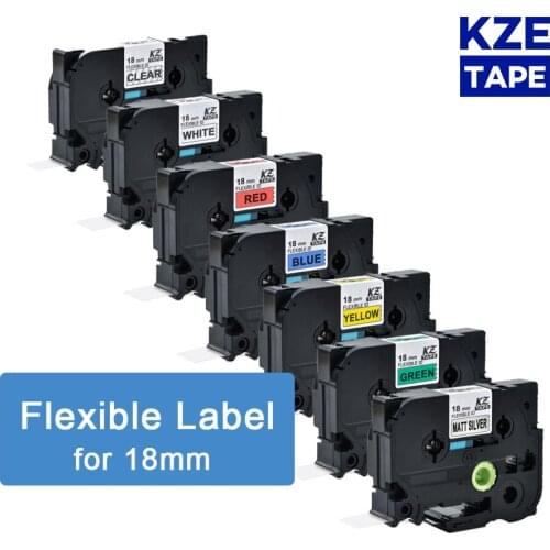 18mm Brother Flexible Cable Label Tapes Tze-FX241 Multicolor Laminated label tape tze tape Flexible label for P-touch printer