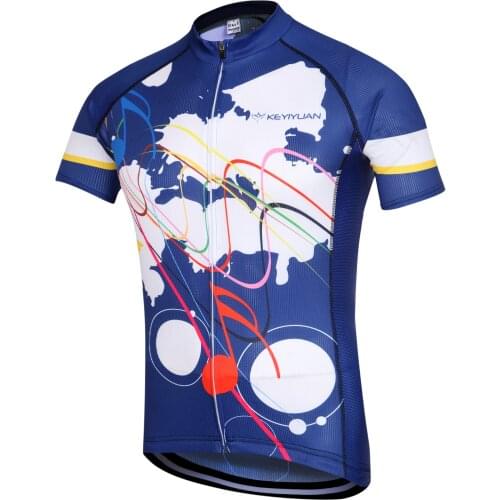 KEYIYUAN 2021 Men Short Sleeve Cycling Jersey Summer Breathable Bicycle Cycle Clothes Top Ropa MTB Hombre Maillot Ciclismo