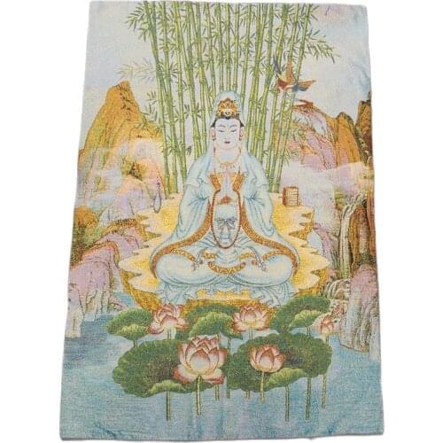 China old Tibet silk Thangka like hanging painting fengshui guanyin Bodhisattva