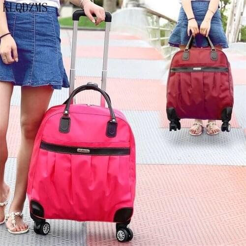 KLQDZMS 20/24inch Oxford travel suitcase women rolling luggage spinner trolley bags carry on luggage on wheels