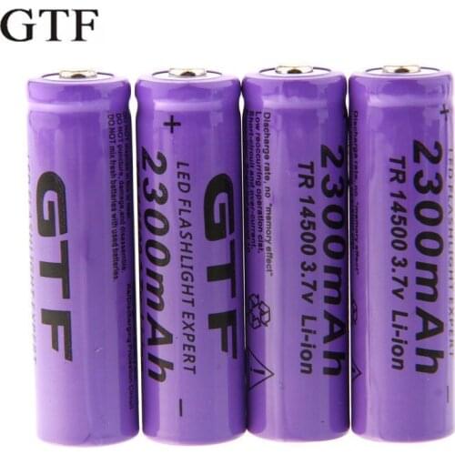 Lithium-ion charging piles for flashlights, 4 sets, 3.7 v, 14,500, 2300mah, direct shipment