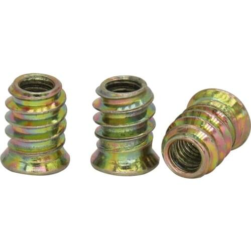 M6 M6*13 M6x13 M6*15 M6x15 Alloy Woodworking Furniture Embedded Screw Plug Drive Threaded Insert With Washer Screw-In Rivet Nut